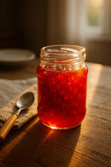 Marmeladenlicht &ndash; Erdbeermarmelade im Sonnenlicht Jamlight &ndash; Strawberry Jam Illuminated by Sunlight