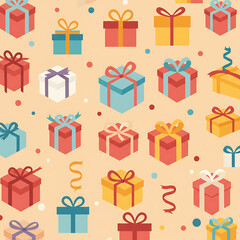 Colorful Gift Boxes Pattern Festive Background for Celebrations