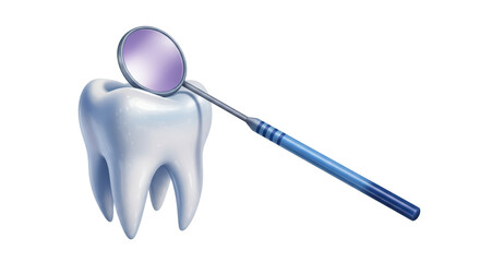 Isolated Tooth with Dental Mirror
