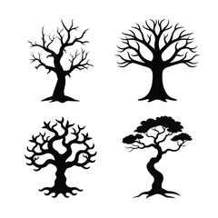 Coral Tree Silhouette Vector Illustrations Set-6