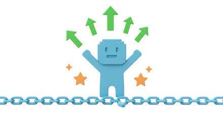 Isolated Character with Arrows