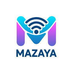 Modern M Letter Logo with Technology Elements