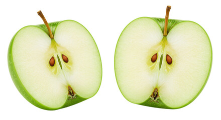 Isolated Sliced Green Apple