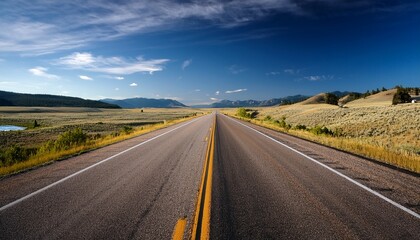 Fototapeta premium empty open highway in wyoming