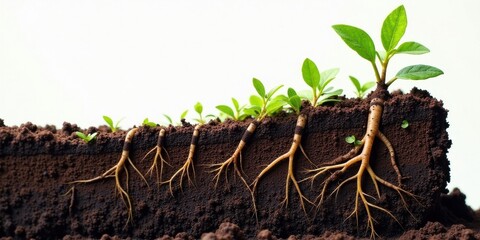 Fototapeta premium Developing Root Systems A Visual Representation of Growth and Development in Plants