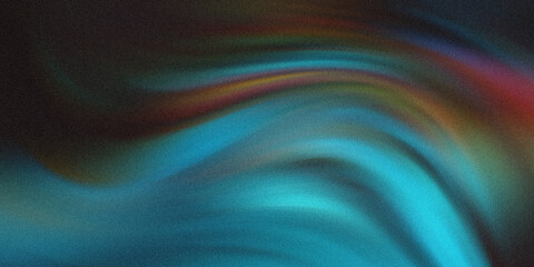 Obraz premium Abstract rendering featuring dark background with teal and red hues blending in a smooth gradient style