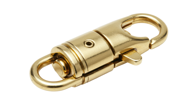 Isolated Polished Brass Swivel Clasp