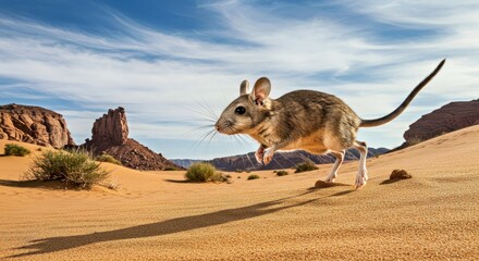 Kangaroo Rat Navigating Harsh Desert Environment Arid Survival Wildlife Rodent Nocturnal Adaptation