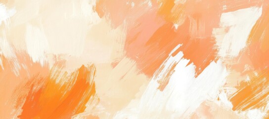 Peach and cream background, brushstrokes of orange, cream, white, and beige.