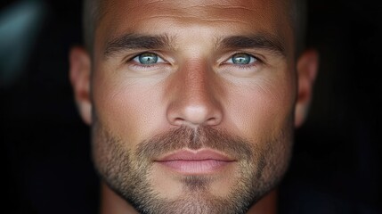 Obraz premium Close-up portrait of a man with direct gaze