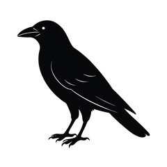 Obraz premium Crow Silhouette Bird Vector Icon Detailed and Sharp 4