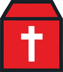 Fototapeta premium The Swiss flag features a bold white cross, a Christian symbol, centered on a vibrant red field, representing a significant icon for Switzerland
