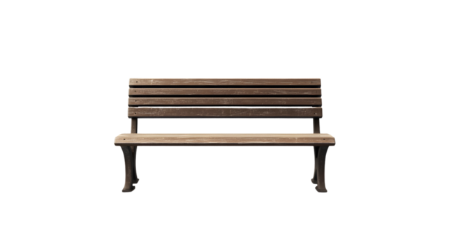Modern Wooden Bench Isolated on Transparent Background for Interior Design and Product Display