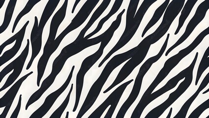 Bold Wavy Zebra Stripe Pattern – Seamless Black and White Animal Print