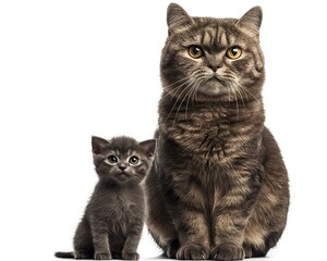 Cat and Dog Together Isolated