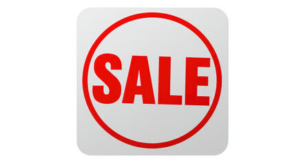 Isolated Sale Sign with Red Circle