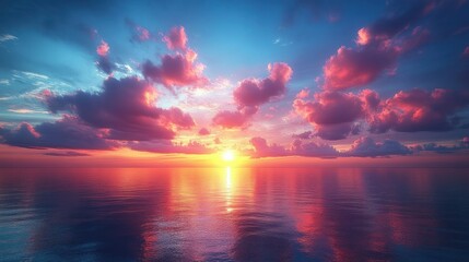 Vibrant sunset over calm sea (1)