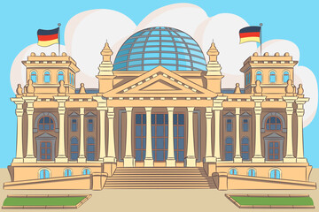 Obraz premium Reichstag building Berlin Germany illustration
