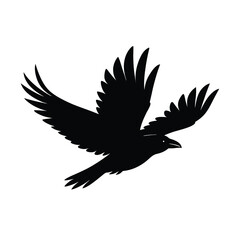 Obraz premium Flying Crow Silhouette Vector Sleek Design with F12