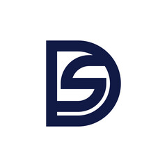 Initials DS or SD combination geometric business Logo design template