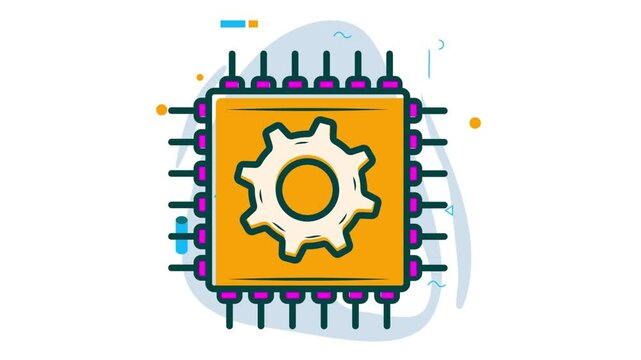 neural processing unit ai chip animation, field-programmable gate array animated video, Artificial general intelligence clip Natural Language Processing footage Machine Deep Learning motion graphics