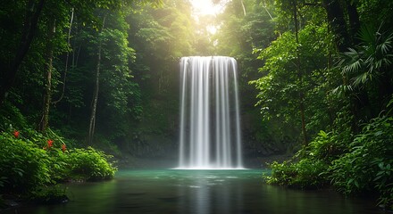 Emerald Veil of Sunlight AI Generated