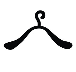 Cute cartoon hand drawn vector Clothes hanger silhouette.