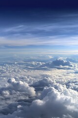 Fluffy white clouds with soft blue sky background, bright natural lighting, ideal for weather, nature, travel, or relaxation themes.