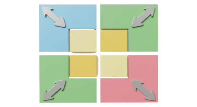 Isolated Four Square Composition - Powered by Adobe