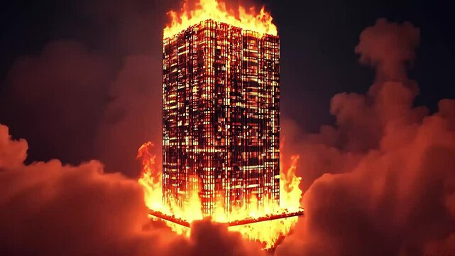 The Last Building: The Silently Burning City,footage,4k,hd