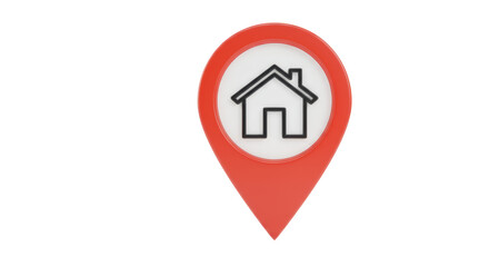 Isolated Location Pin with House Icon