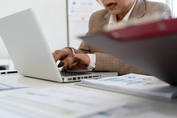 Senior businessmen analyzing data.