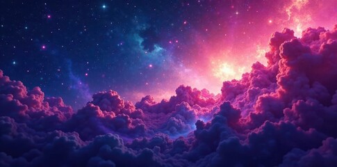 Vibrant galaxy background with stars and swirling colors in space, colorful, universe