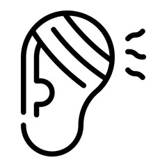 Fototapeta premium ear injury line icon