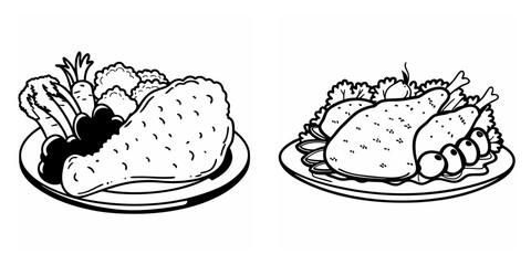 Delicious roasted chicken with mushrooms and garlic served in a rustic bowl on a wooden table