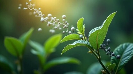 Leafy vitality and the dance of molecules: A fusion of nature and science imagery