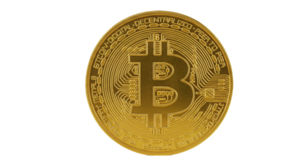 Golden digital currency with black background