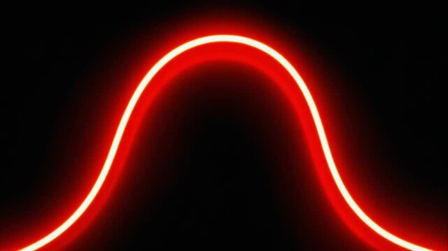 Red neon curve shape graphic