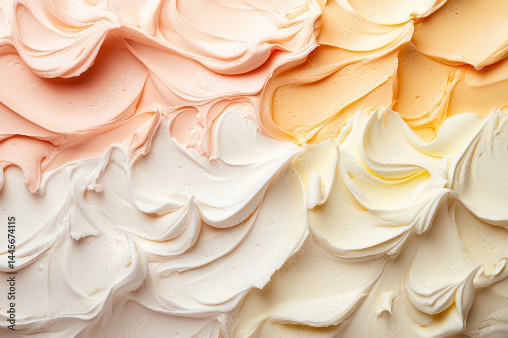 Aufkleber colorful swirls of sweet cream frosting, creating a textural and visually appealing surface of white