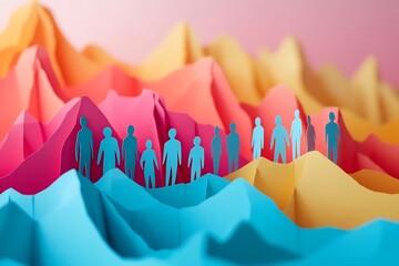 Teamwork Growth Paper Art Illustration
