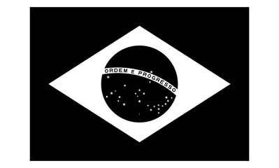Black and white version of Brazil flag