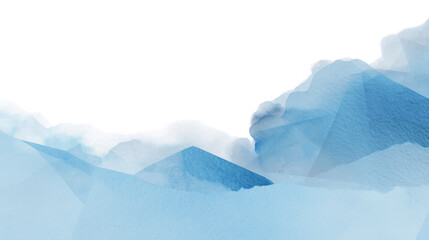 Fototapeta premium Abstract Watercolor Mountain: This abstract artwork captures the serene majesty of a mountain range. The subtle blend of blue hues evokes a sense of calm.