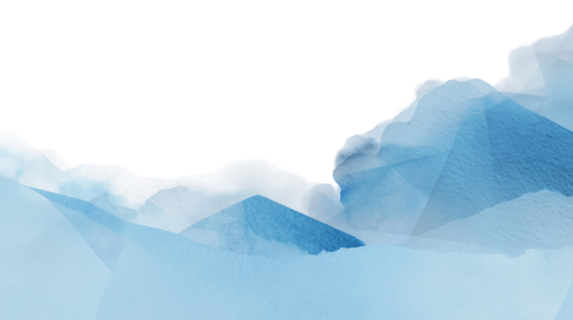 Abstract Watercolor Mountain: This abstract artwork captures the serene majesty of a mountain range. The subtle blend of blue hues evokes a sense of calm.