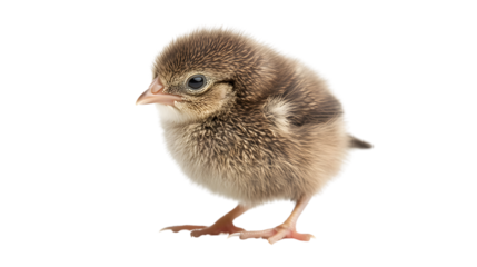 Cute White Kiwi Pet Bird Isolated on Transparent Background for Animal Rodent Baby Theme