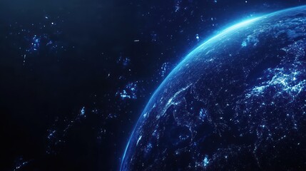 Obraz premium Planet Earth network abstract