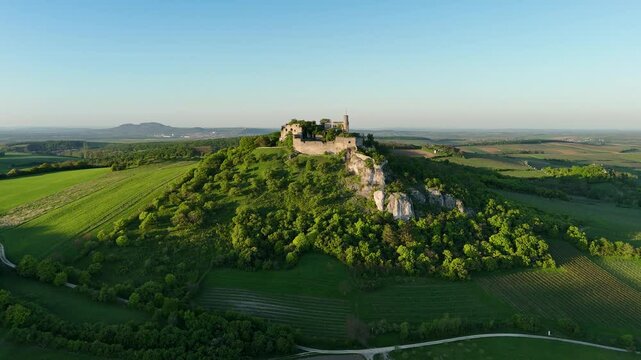 Aerial View of Castle Falkenstein in Austria