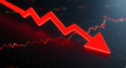 Stock Market Crashing Downward Trend Financial Crisis Concept