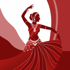 Obraz premium vector illustration of a classical dancing lady