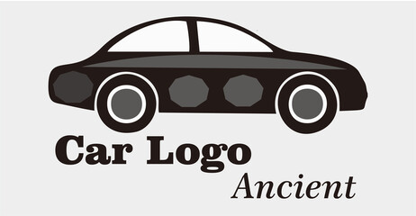 Obraz premium Ancient Car Logo Design Vintage Automobile Emblem Retro Vehicle Branding