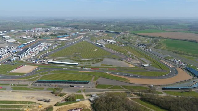 Aerial view of Silverstone Circuit. UK